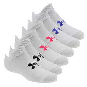 Under Armour Girls_ Essential No Show 6-Pack White 1332984 100